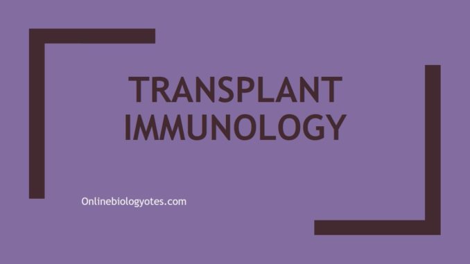 Transplant immunology: Types of graft, and transplant rejection