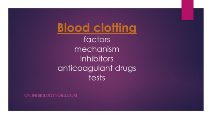 Blood clotting: factors, mechanism and inhibitors