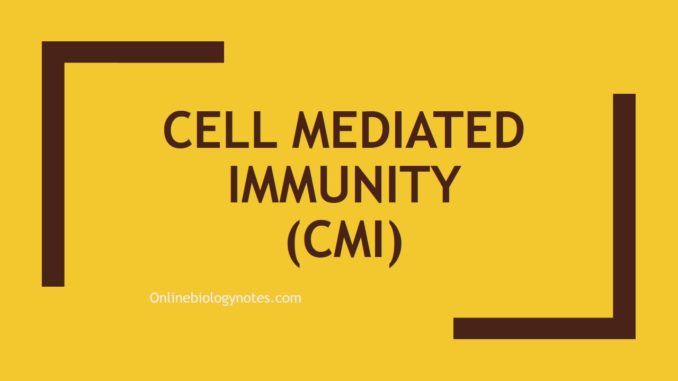 Cell mediated immunity (CMI): Antigen Specific and Non-specific CMI
