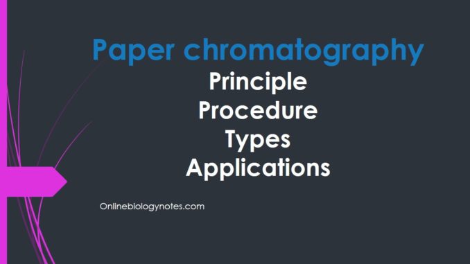 Paper chromatography - Principle, Procedure, types and applications