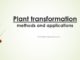 Plants transformation methods and applications