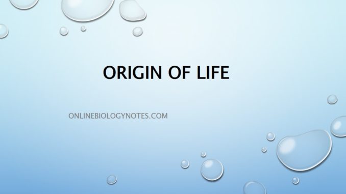 Theories of origin of life on Earth - Online Biology Notes